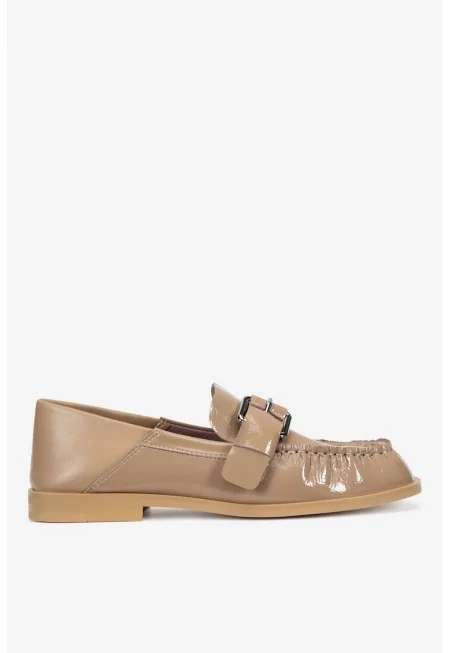 Дамски мокасини  5903698601205 - Естествена кожа - Бежов - Бежов