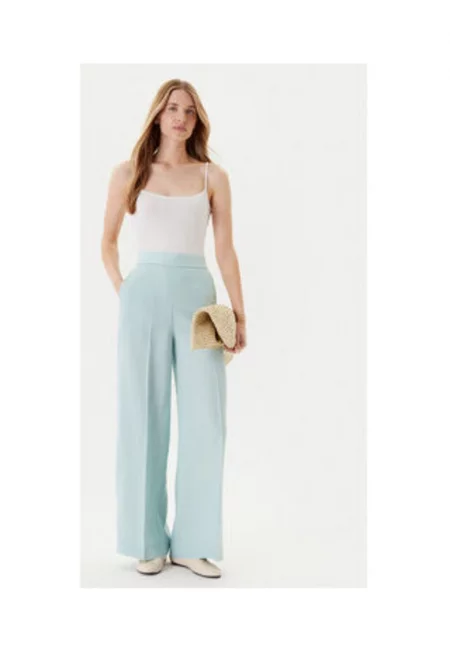 Дамски панталон -  100% лен - Тюркоаз