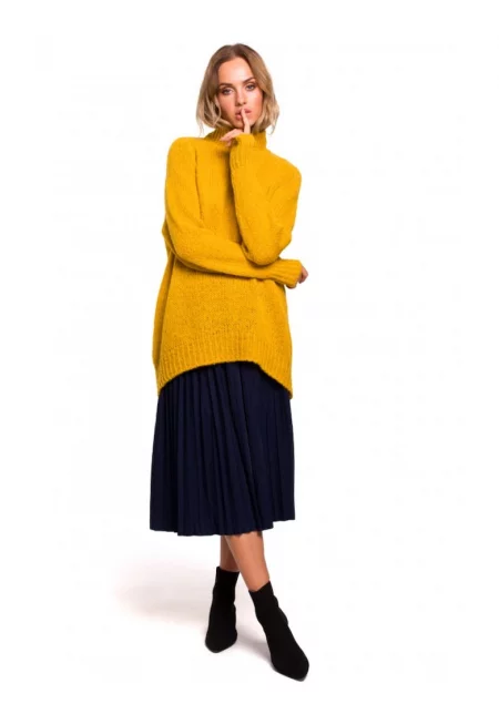 Дамски пуловер -  Акрил/Полиестер/Вълна - Жълт
