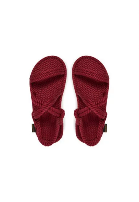 Дамски сандали - BAH.0009.WRS -  Текстил - Червен