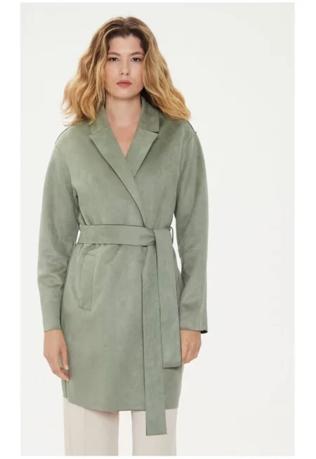 Дамско палто -  93274 - Полиестер - Зелено