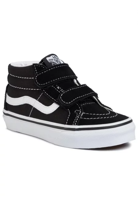 Детски кецове -  Sk8-Mid Reissue V - естествена кожа - черно/бяло