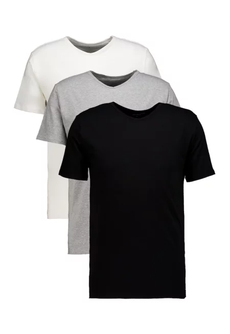 Домашна тениска - 3 броя - Бял/Черен/Сив