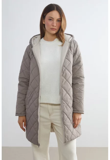 Двулицево зимно яке с качулка