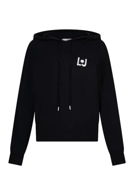 Худи с лого - Черен
