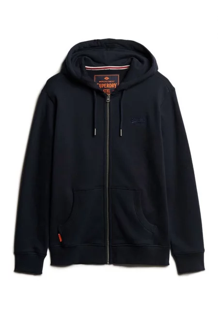 Худи с цип - Тъмносин