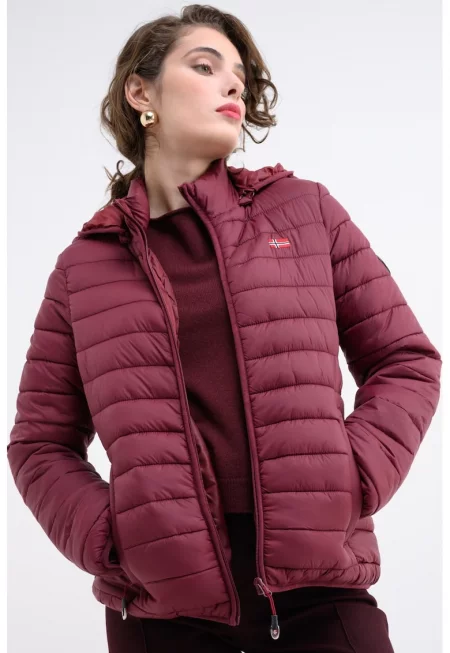 Капитонирано зимно яке Atika с качулка - Бордо