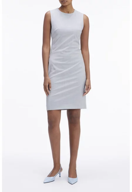 Къса рокля тип молив с вълна - Сив