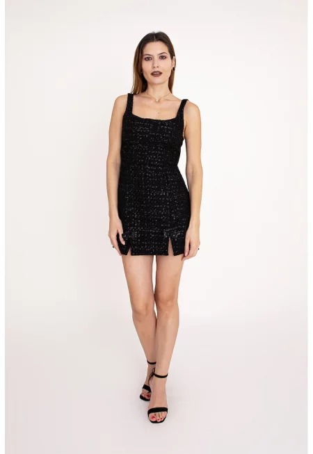 Къса вталена рокля Nerissa - Черен