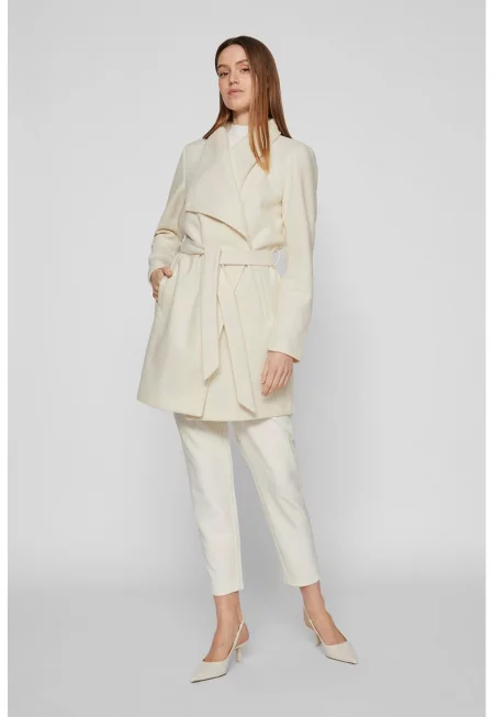 Късо палто Cooley със застъпен дизайн - Слонова кост