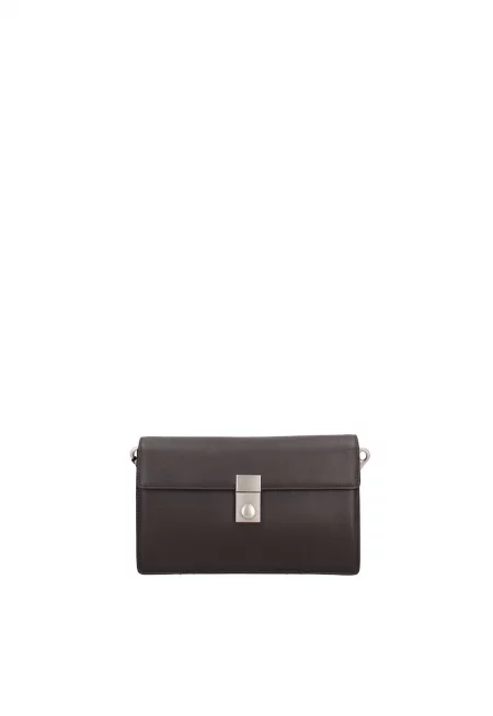 Кожена чанта през рамо Valoria с отделяща се презрамка - Тъмнокафяв