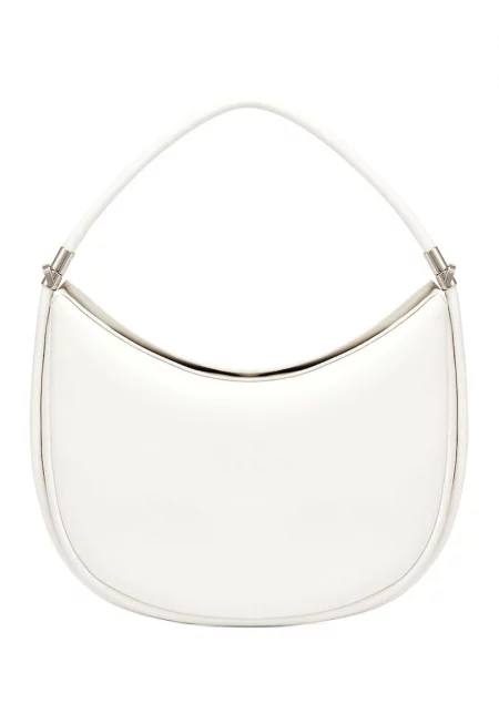 Кожена чанта през рамото - Бял