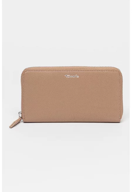 Кожено портмоне Amanda с цип - Сиво-кафяв