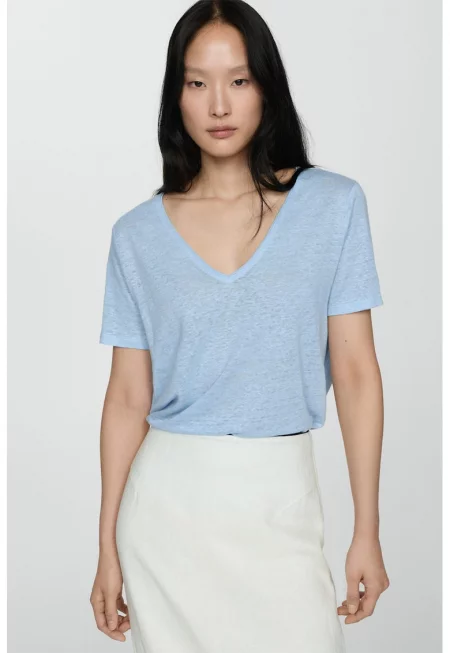 Ленена тениска Linito с шпиц