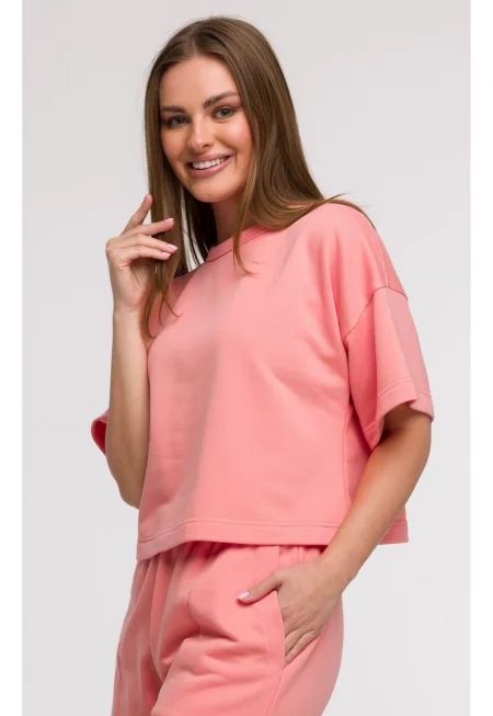 Оувърсайз блуза с къс ръкав -