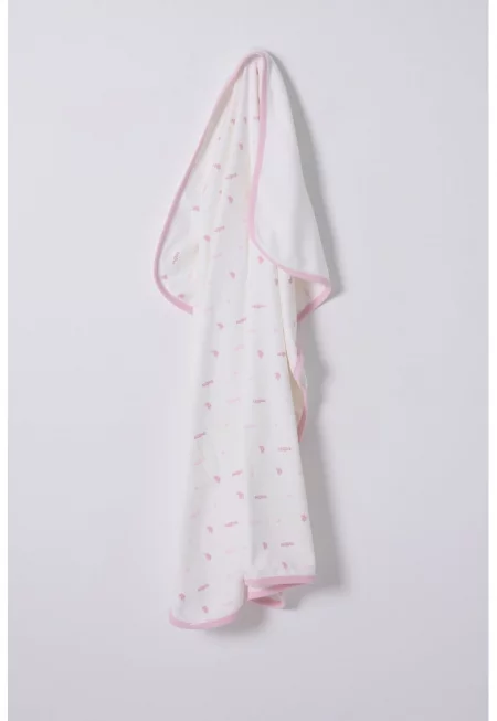 Памучна кърпа с принт - Бял