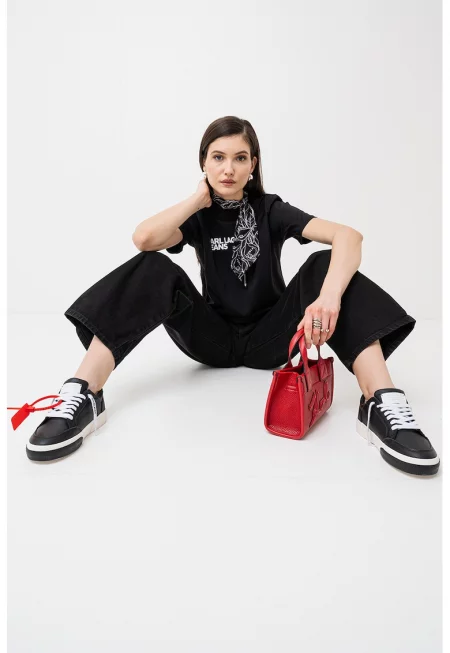 Памучна тениска - Черен