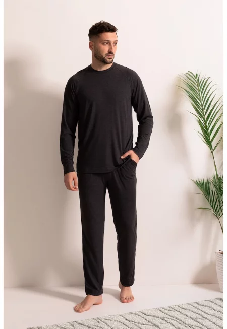 Пижама Cameron с дълги ръкави - Антрацитно сиво