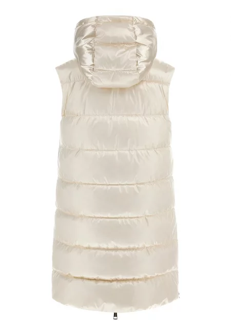 Подплатен елек с качулка и капитониран дизайн