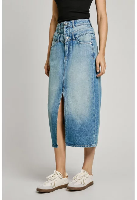 Пола от деним с цепка отпред