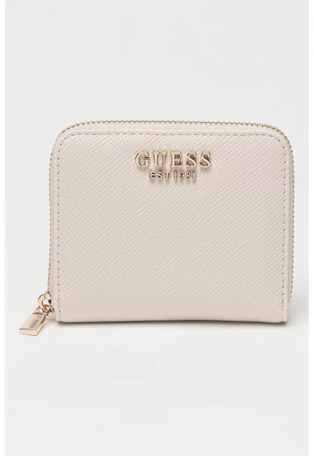 Порфейл Laurel от еко кожа с метално лого - Мръснобял