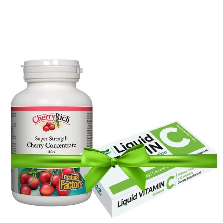 Промо пакет 12 - Череша супер концентрат 90 софтгел капсули + Подарък витамин С 5 ml