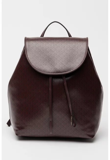 Раница от еко кожа с монограм - Тъмновиолетов