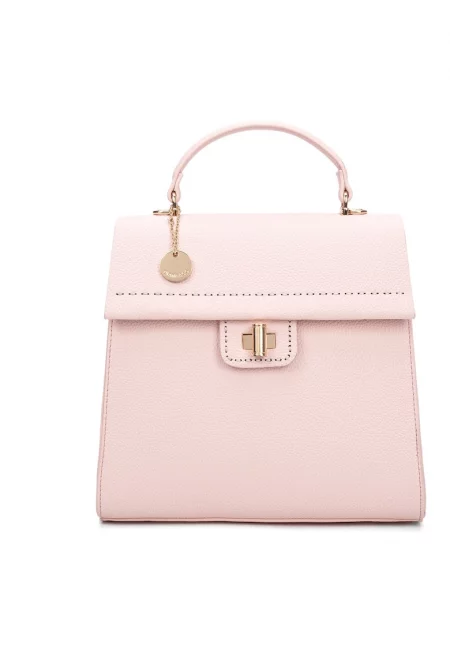 Раница от еко кожа с отделяща се презрамка - Розово