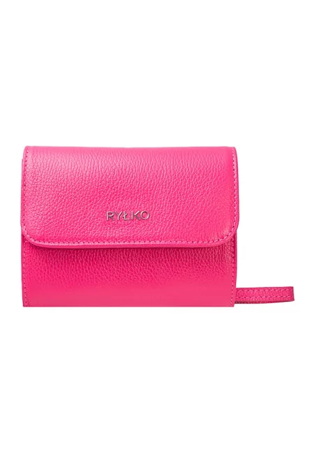 RYLKO - Кожена чанта през рамо с презрамка с верижка - Фуксия