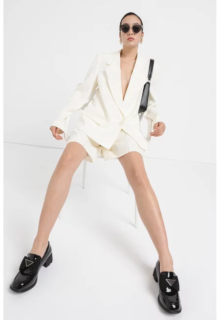 Сако с раздвоен ревер - Светло бежово