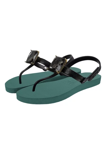 Сандали с разделител за палеца и декоративни камъни