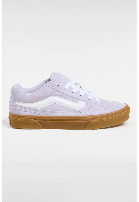 Спортни обувки с велур и еко кожа - Бял/Лилав