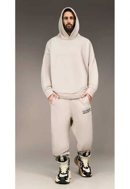 Суитшърт голям размер Произведено от Society - H16114 - Бежов