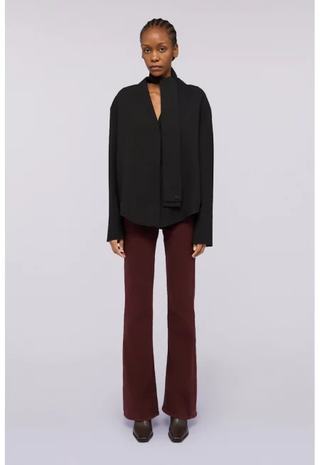 Свободна блуза тип туника - Черен