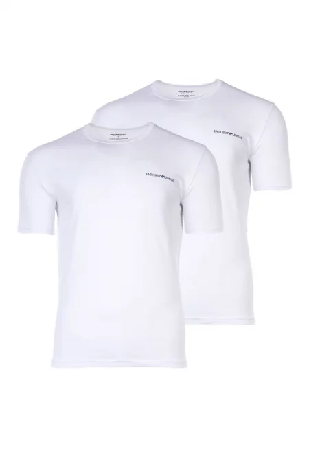 Тениска с овално деколте - 2 броя - Бял