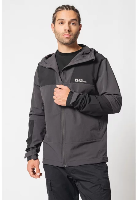 Трекинг яке Andur с качулка - Избеляло черно