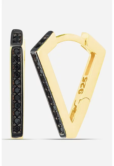 Триъгълни обеци с оникс