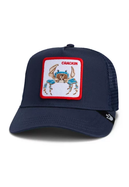 Унисекс шапка тип Trucker с бродерия - Червен/Бял/Тъмносин