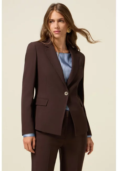 Вталено сако - Тъмнокафяв