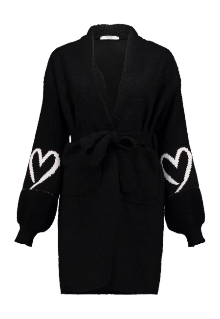 Жилетка с паднали ръкави - Черен