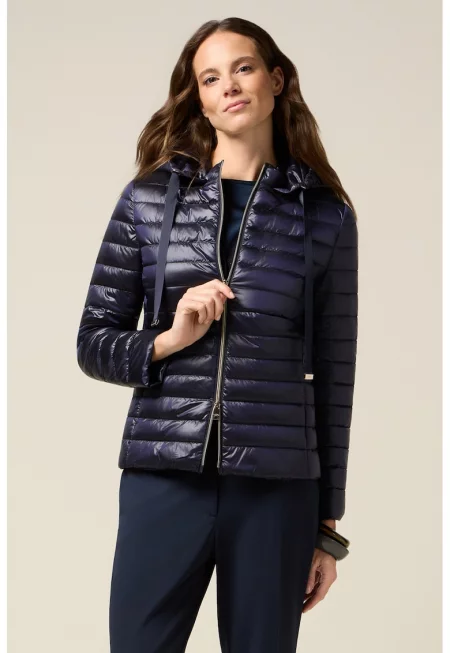 Зимно яке с джобове с цип встрани - Ултрамарин синьо