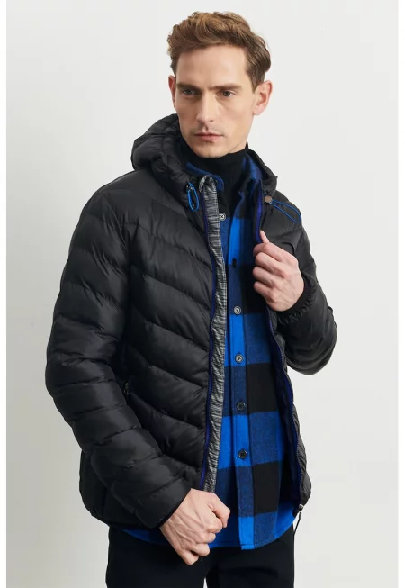 Зимно яке с капитониран дизайн - Черен
