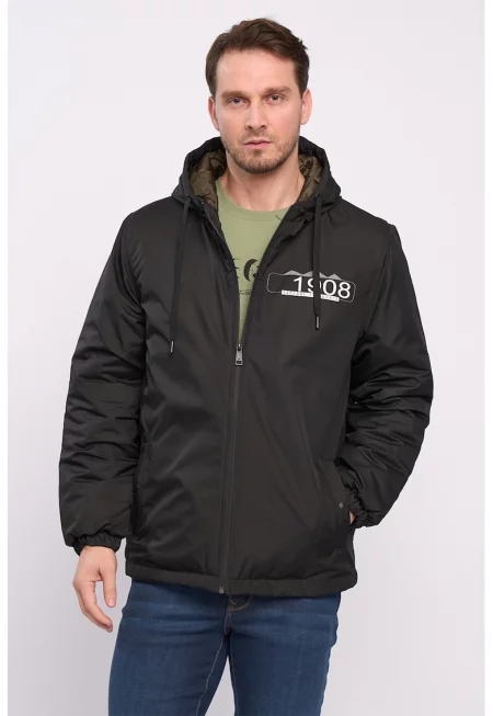 Зимно яке с цип и принт на гърба