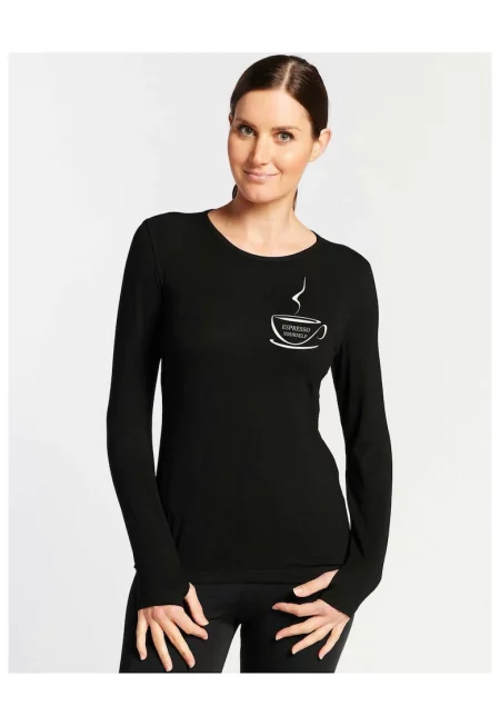 888113468-Черна дамска блуза - Espresso Yourself II