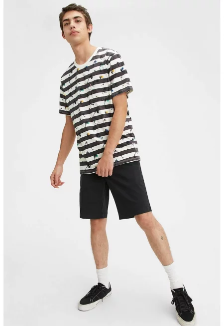 Бермуди чино със средна талия - Избеляло черно