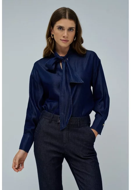 Блуза от лиосле с панделка