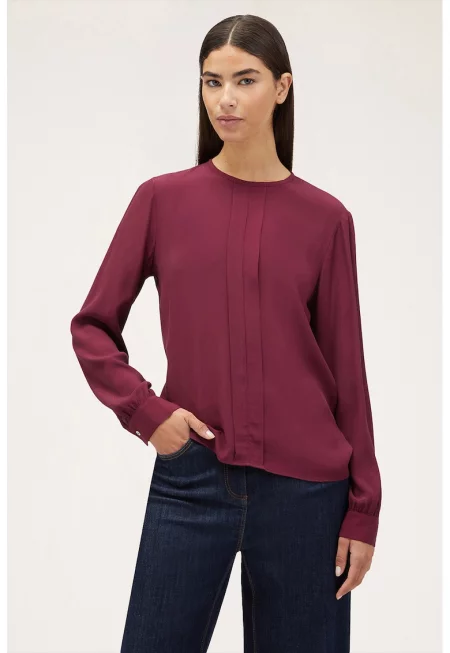 Блуза с овално деколте - Бордо