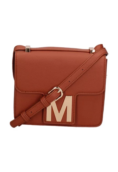 Чанта през рамо от еко кожа с лого - Кафяв