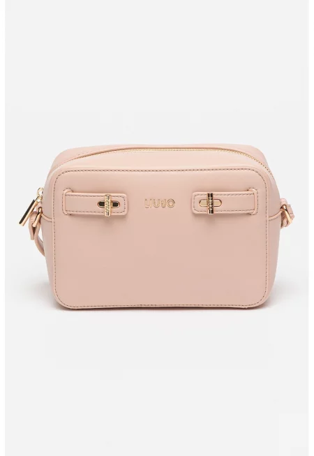 Чанта през рамо от еко кожа с регулируема презрамка - Светлорозов