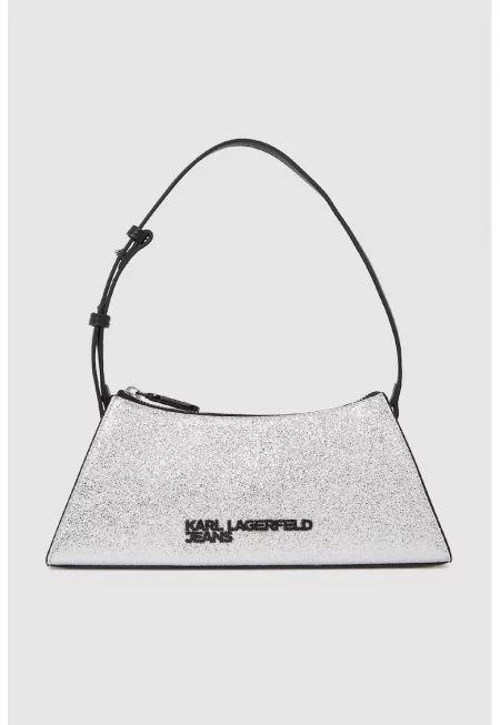 Чанта за рамо с лого и блясък